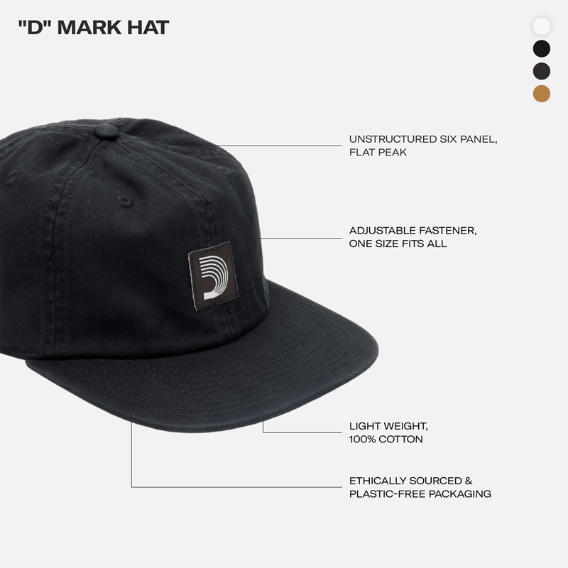 D'Addario ACD230210 "D" Mark Hat (Black)
