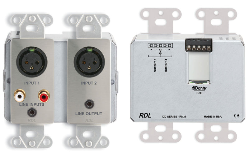 RDL DDS-RN31 Mall Mouled Bi Directional Microphone Ligne avec interface Dante