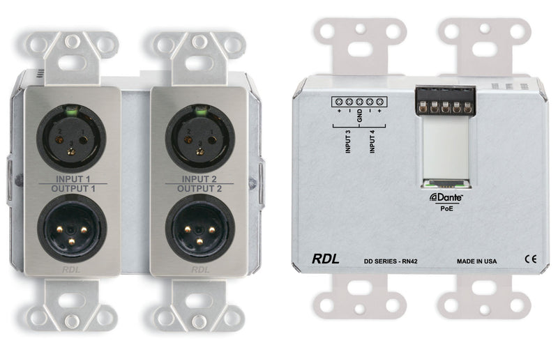 RDL DDS-RN42 MUR MURD BI Directional Microphone Ligne avec interface Dante