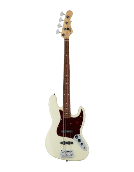 G&L FDJB-VTW-CR Fullerton Deluxe JB Electric Bass Guitar (Vintage White)
