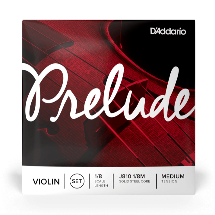 D'addario J810 1/8M Prelude Violin String Set 1/8 Scale Medium Tensions