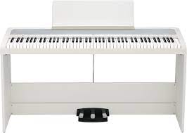 Korg B2SPWH Piano numérique 88 touches avec support et système à trois pédales (blanc)