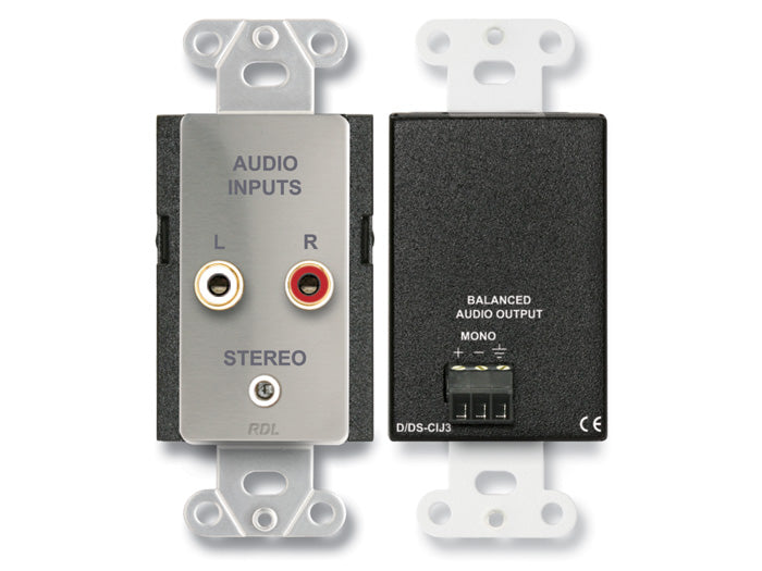 RDL DS-CIJ3 Input Jacks Wall Plate (Mono)