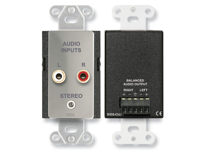RDL DS-CIJ3D Input Jacks Wall Plate (Stereo)