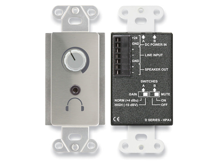 RDL DS-HPA3 Headphone Amplifier Remote Wall Plate - 3.5W