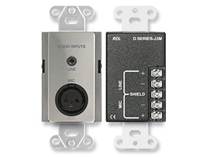 RDL DS-J3M Microphone Line Input Assembly Wall Plate