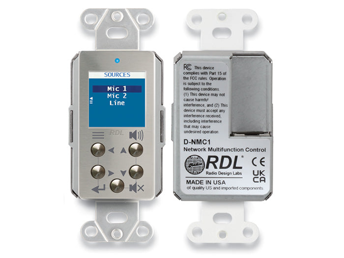 RDL DS-NMC1 Network Remote Control with Screen Wall Plate