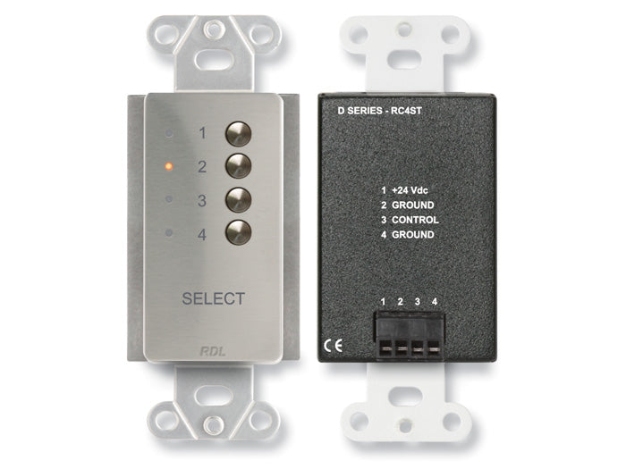 RDL DS-RC4ST 4 Channel Remote Control Wall Plate for ST-SX4