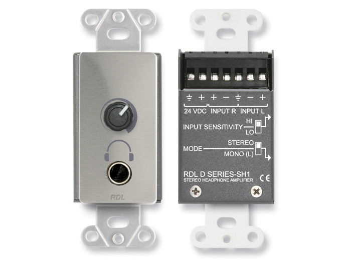 RDL DS-SH1 Stereo Headphone Amplifier Wall Plate