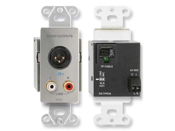 RDL DS-TPR3A  XLR and Stereo RCA Output Wall Plate