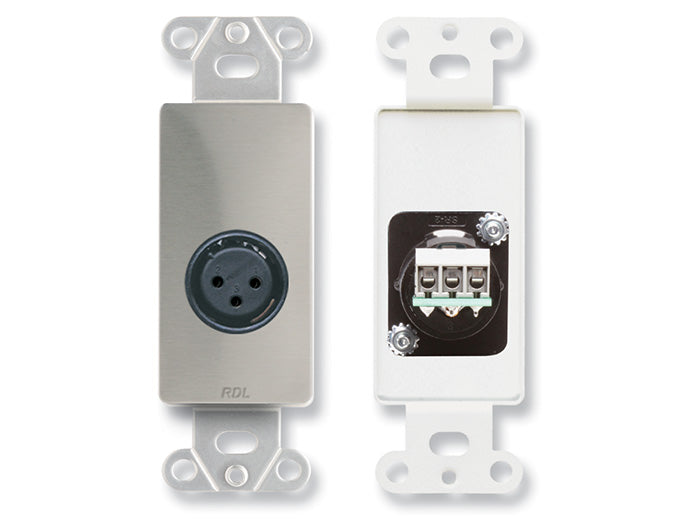 RDL DS-XLR3F XLR 3 Pin Female Jack Wall Plate