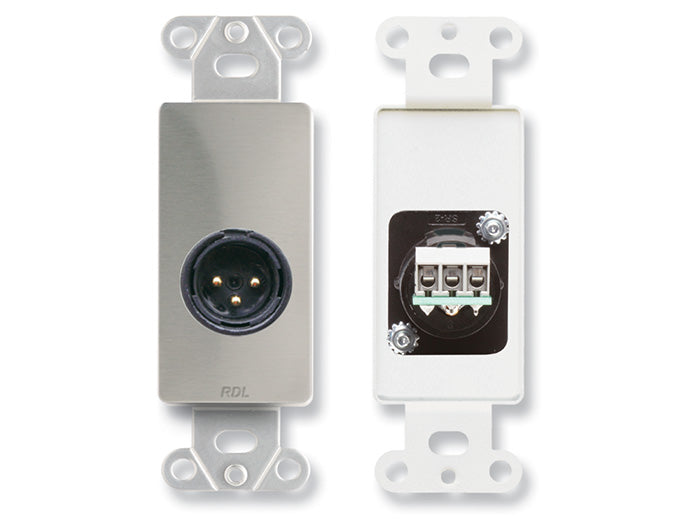 RDL DS-XLR3M XLR 3 Pin Male Jack Wall Plate