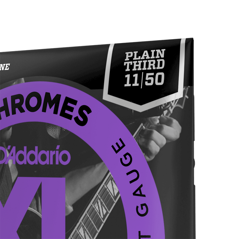 D'Addario ECG24PL Plain Third Flatwound Electric Guitar Strings (Jazz Light) - 11-50