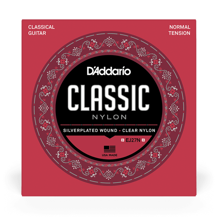 D'Addario EJ27N Classics Silver Wound/Clear Nylon - Normal