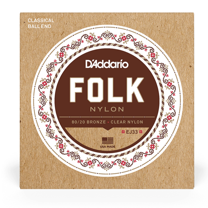D'Addario EJ33 Folk Nylon 80/20 Bronze/Clear Nylon
