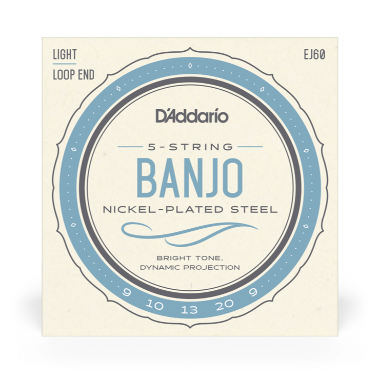 D'Addario EJ60 Nickel 5-String Banjo Light 9-20