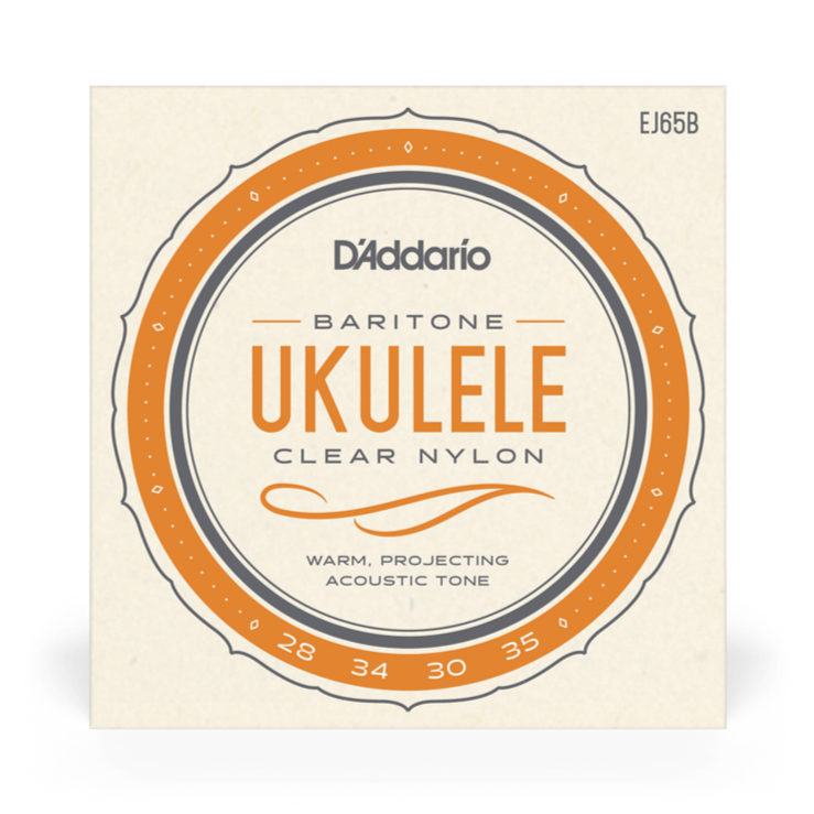 D'Addario EJ65B Pro-Arte Clear Nylon Ukulele Strings, Baritone