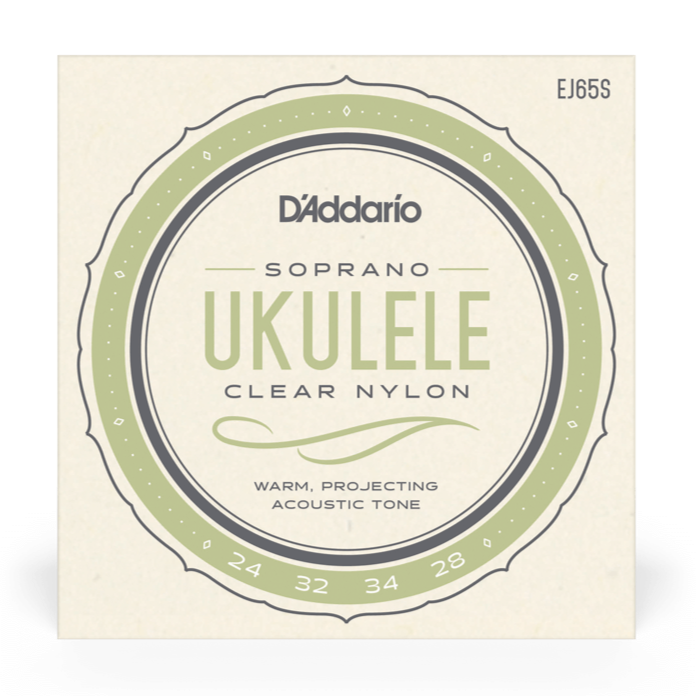 D'Addario EJ65s Pro-Arte Clear Nylon Ukulele Strings, soprano