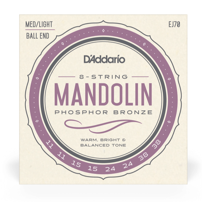 D'Addario EJ70 Mandoline Phosphor Bronze Ball End 11-38