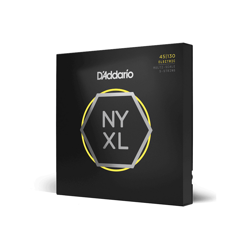 D'Addario NYXL45130MS Multiscale 5-String Fanned Fret Electric Bass Strings (Regular Light) - 45-130
