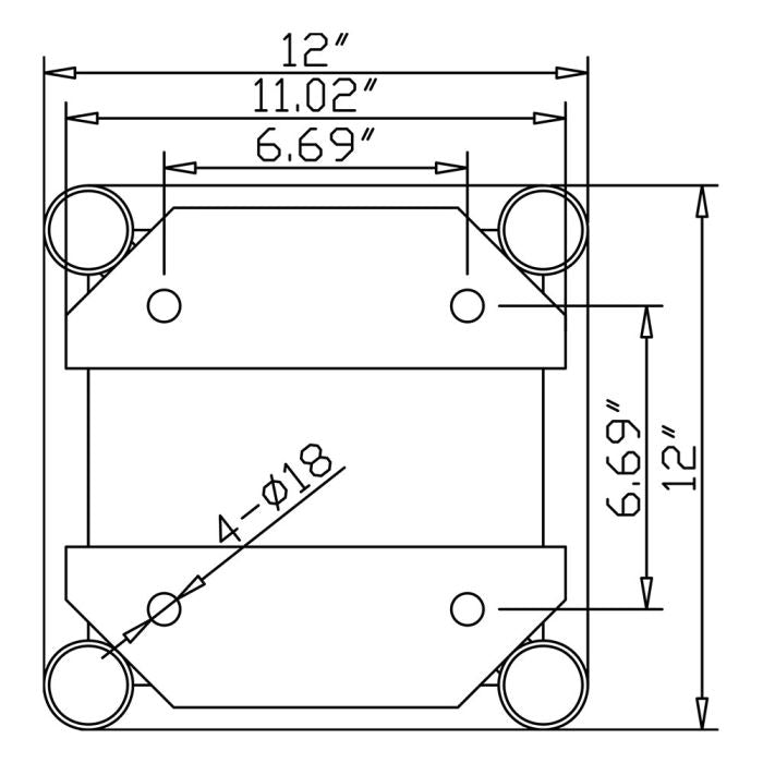 Global Truss DT-GP3 Ferme carrée plaquée aux extrémités - 2,95'
