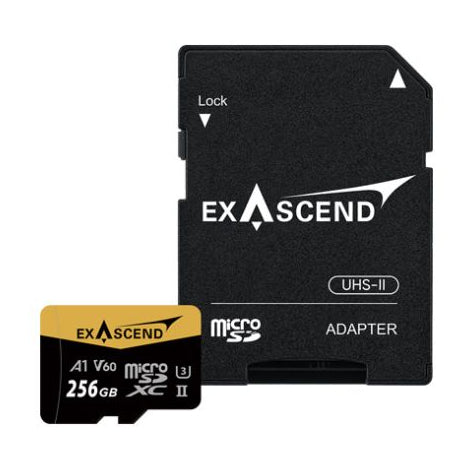 Exascend EX256GUSDV60-AD Catalyst UHS-II MicroSDXC Memory Card With SD Adapter - 256GB