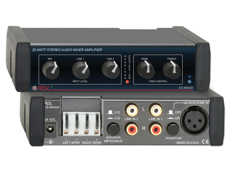 RDL EZ-MXA20 Stereo Audio Mixer - 20W
