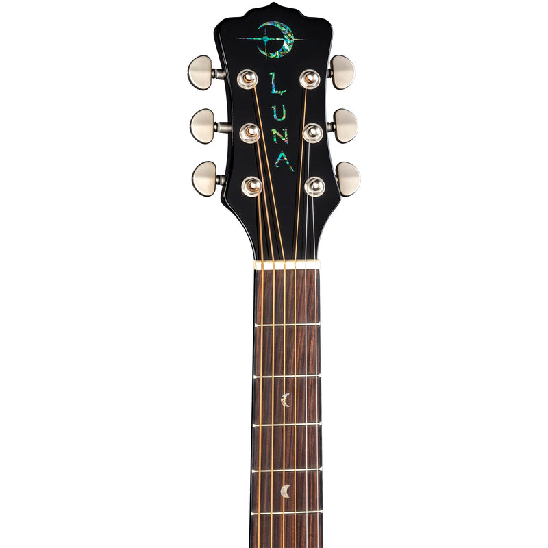 Luna FAU PHX BLK Fauna Phoenix Acoustic/Electric Guitar (Classic Black)