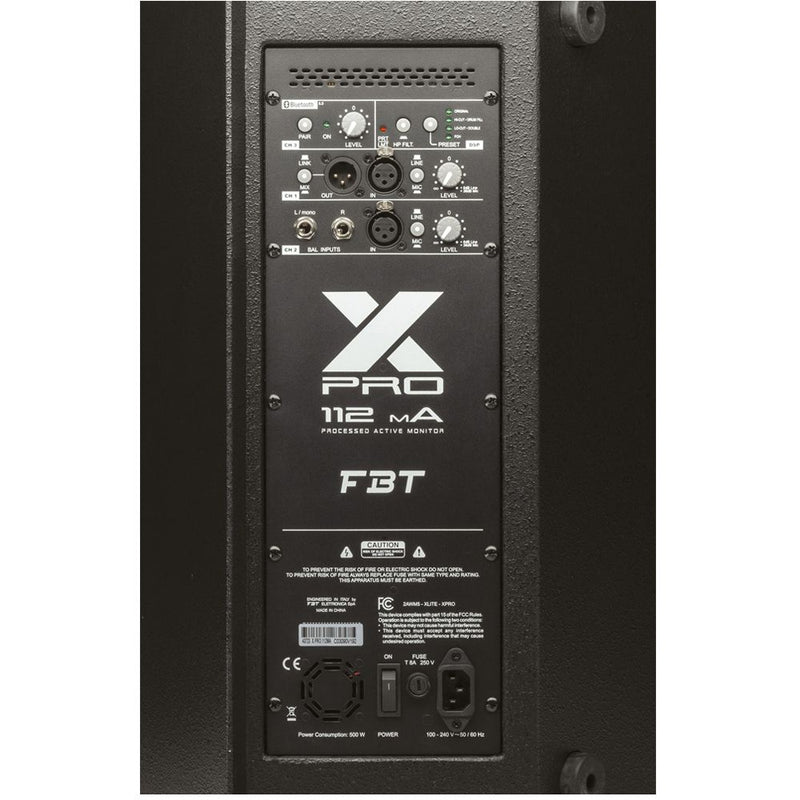 FBT X-PRO 112MA 1500W Powered 2-Way Bluetooth Stage Monitor - 12"