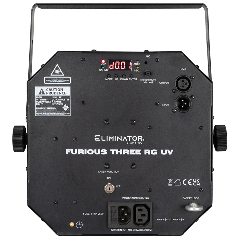 Eliminator FURIOUS-THREE-RG-UV Lighting Fixture With 3-FX-in-1 LED