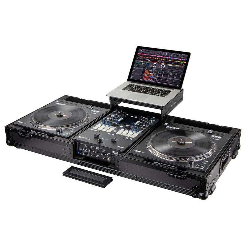 Odyssey FZGSRANE1272WBL Low Profile Rane Twelve and Rane Seventy/Seventy-Two Coffin Flight Case w/Glide Platform (Black) (DEMO)