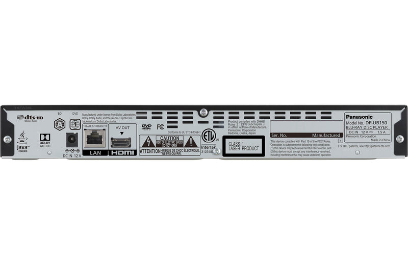 Panasonic DPUB150K 4K Blu-Ray Player HDR10+ And Hi-Res Audio