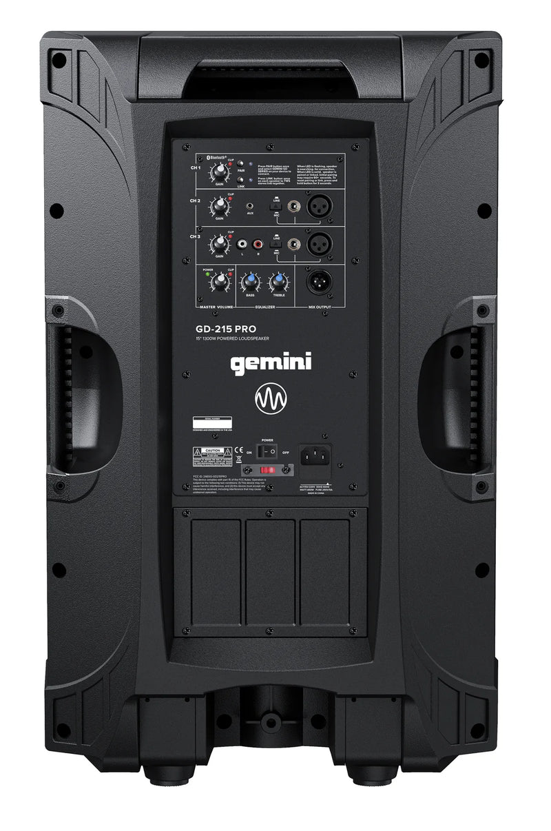 Gemini GD-215PRO Professional PA Speaker with Bluetooth