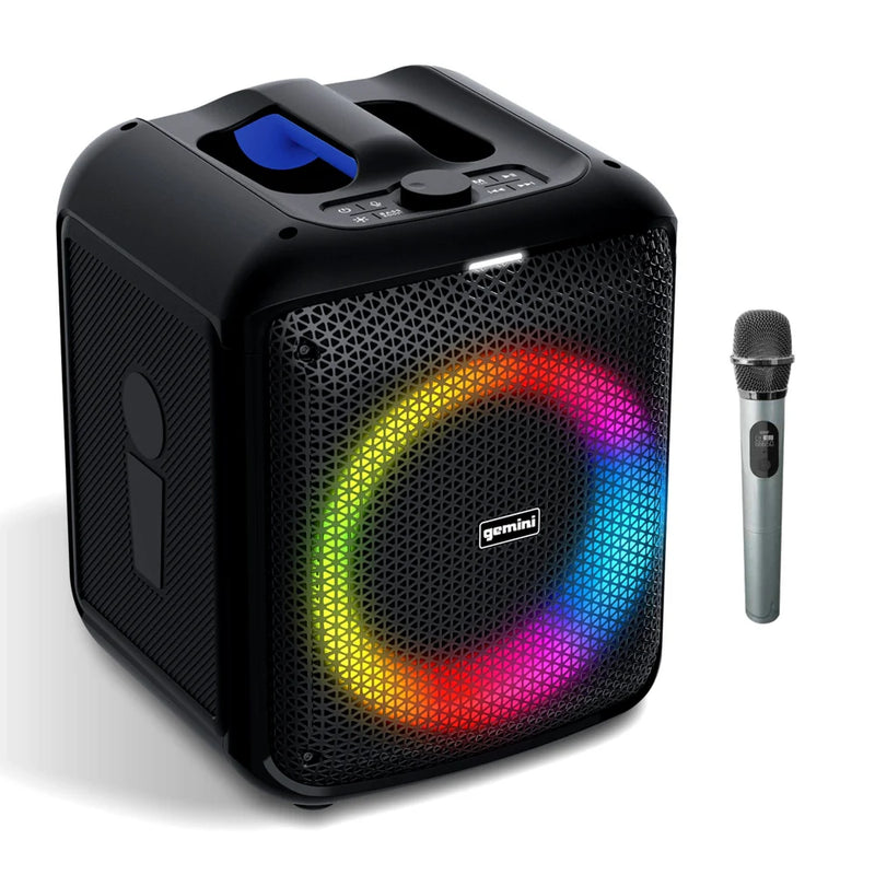 Gemini GGO-650L Portable Bluetooth Karaoke Speaker with LED Party Lighting