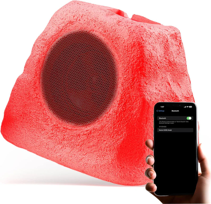 Gemini GHRK-500LTMS Outdoor Waterproof Rock Bluetooth Speaker with LED