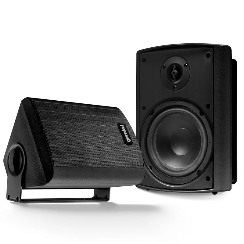 Gemini GHSI-W650BT-PR-BLK Waterproof Mountable Outdoor Bluetooth Speakers (Black) - 6.5"