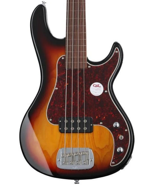 G&L TRIBUTE Series Fretless Electric Bass Guitar (3-Tone Sunburst)