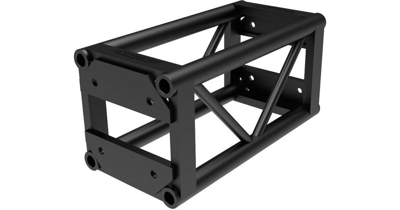 Global Truss DT-GP2-BLK End Plated Square Truss Straight Segment (Black) - 2'