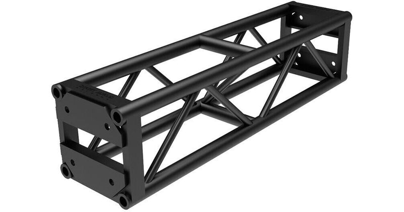 Global Truss DT-GP4-BLK End Plated Square Truss Straight Segment (Black) - 4'