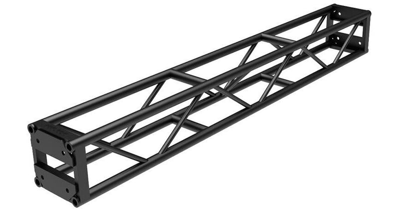 Global Truss DT-GP8-BLK End Plated Square Truss Straight Segment (Black) - 8'