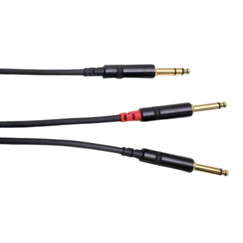 Digiflex HIN-1S-2P-10 1/4" TRS to Dual 1/4" TS Insert Cable - 10 Foot