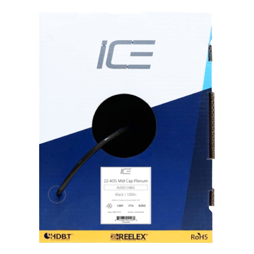 Ice Cable 22-4OS/MC/P/BLK 22-4 OS Mid Cap Cable Plenum - 1000ft Box (Black)