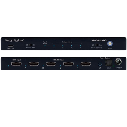 Key Digital KD-DA1X4DC HDMI Distribution Amplifier