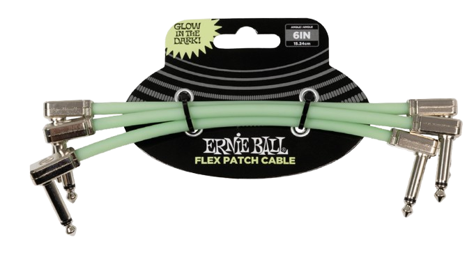Ernie Ball 6475EB Flex Patch Instrument Cable (Glow-In-The-Dark) - 6"