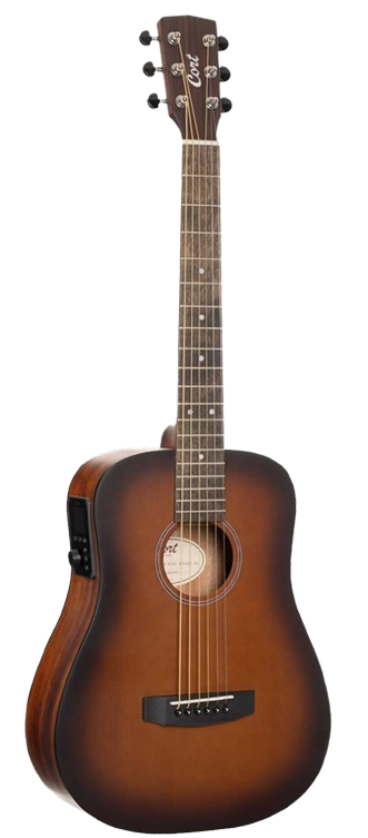Cort EARTH GO 3/4 Size Acoustic Guitar (Open Pore Brown Burst)