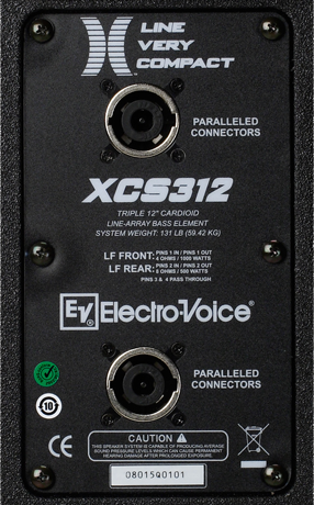 Electro-Voice XCS312-BLK Cardioid Bi Amp Subwoofer (Black)