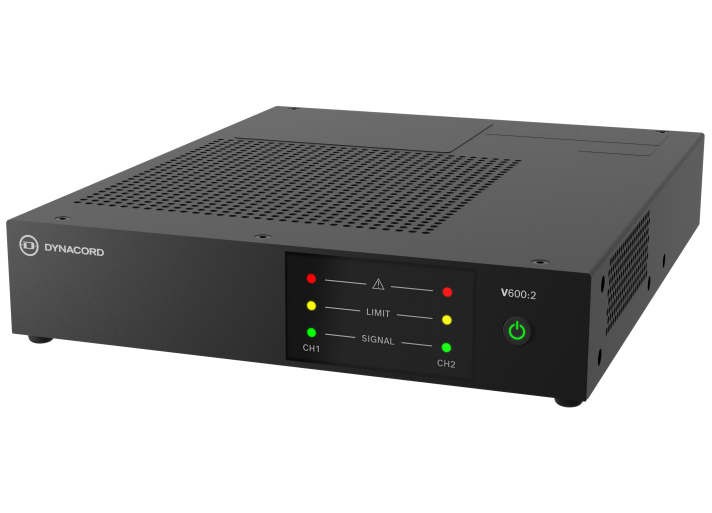 Dynacord V600:2 Two-Channel 600W Power Amplifier For Commercial Installations (1 RU, 1/2-Rack)