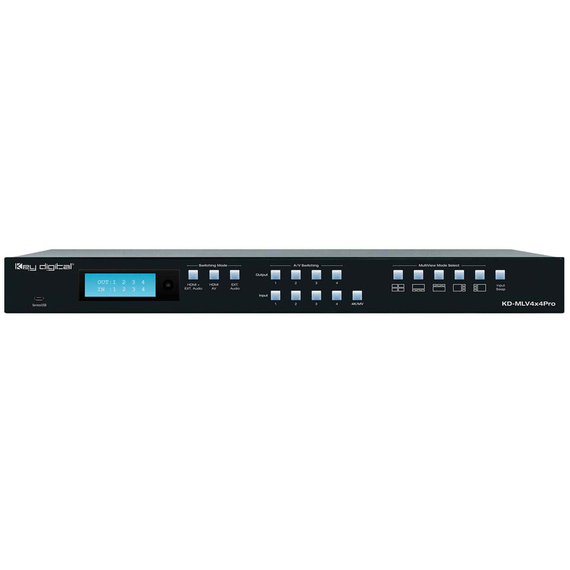 Key Digital KD-MLV4x4Pro Matrix Switcher With Multi-View Tilling