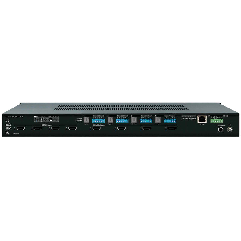 Key Digital KD-MS4x4G-2 Matrix Switcher With Independent Audio Routing