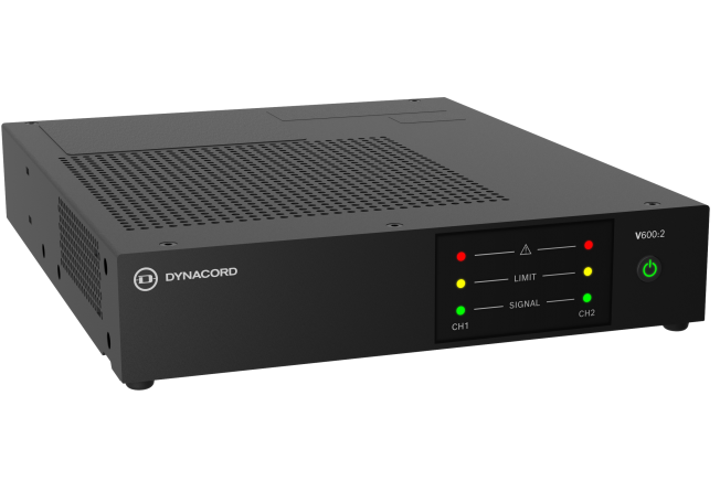 Dynacord V600:2 Two-Channel 600W Power Amplifier For Commercial Installations (1 RU, 1/2-Rack)